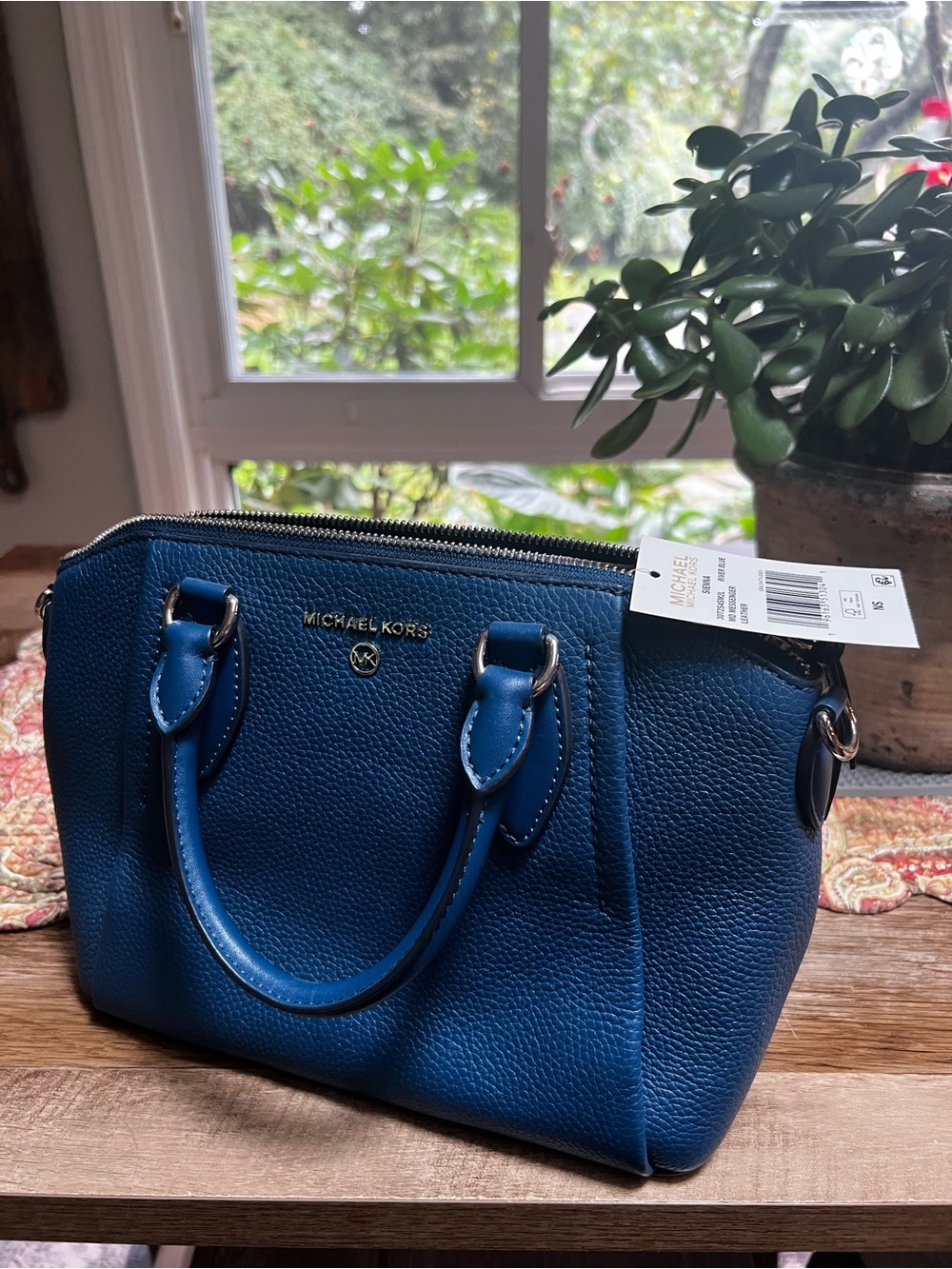 Michael Kors Cobalt Blue Pebbled Leather Satchel